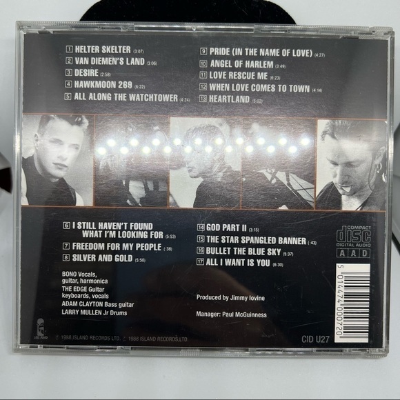 euc-u2 - Rattle And Hum-Original 1988 Gold Rim CD Island Made In U.K.CID U27 - Picture 2 of 6